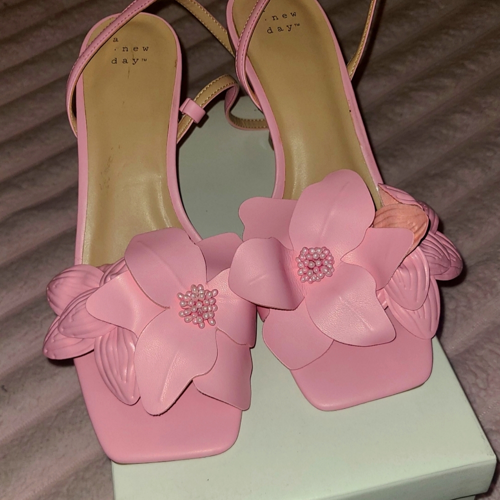 Pink flower heels
